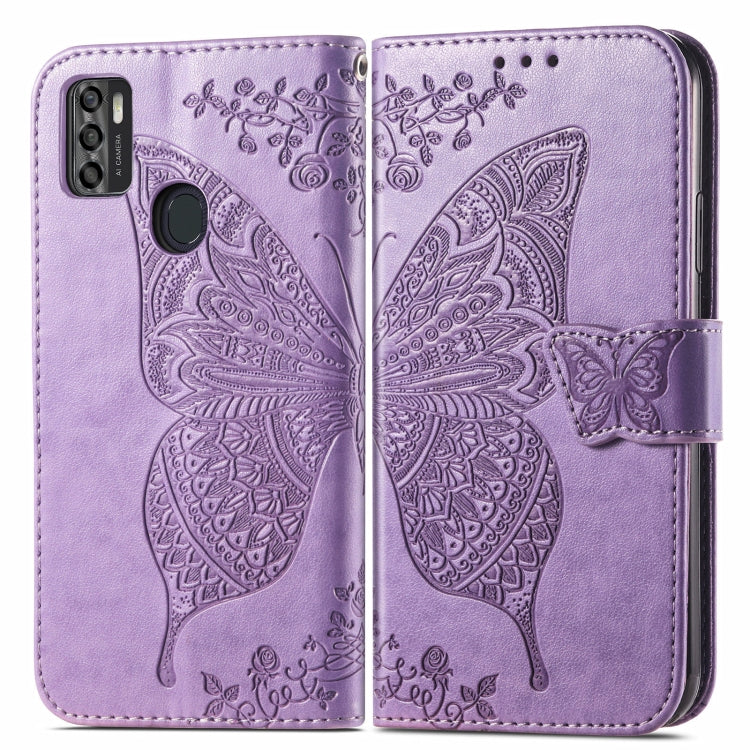 For ZTE Blade A7S 2020 Butterfly Love Flowers Embossed Horizontal Flip Leather Case with Holder & Card Slots & Wallet & Lanyard