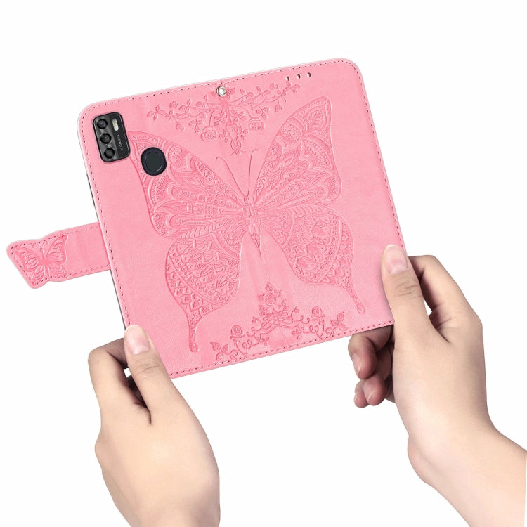 For ZTE Blade A7S 2020 Butterfly Love Flowers Embossed Horizontal Flip Leather Case with Holder & Card Slots & Wallet & Lanyard