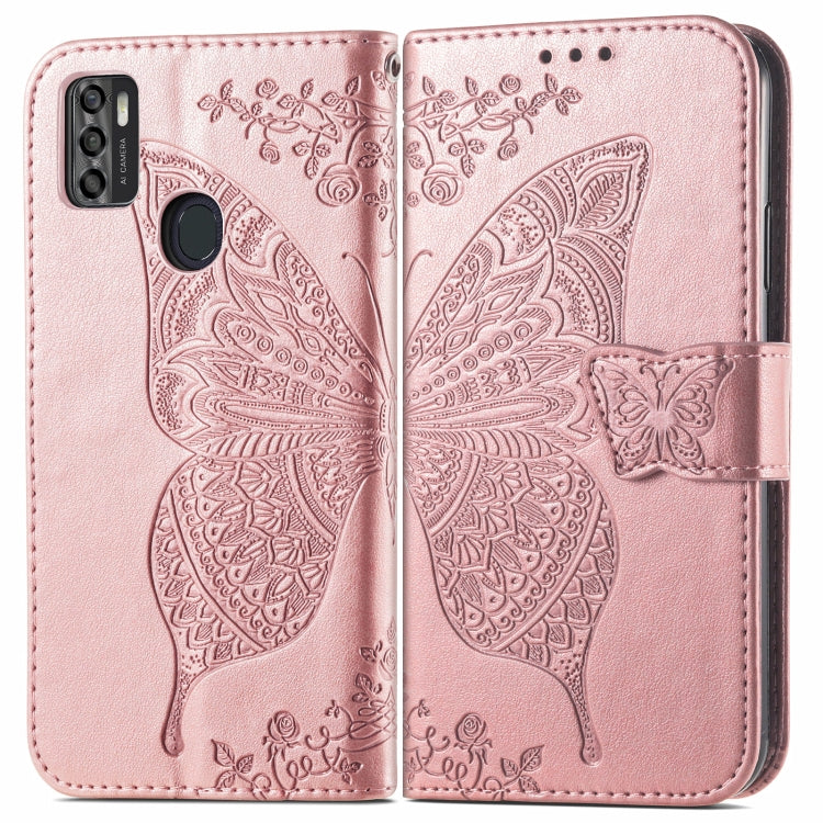For ZTE Blade A7S 2020 Butterfly Love Flowers Embossed Horizontal Flip Leather Case with Holder & Card Slots & Wallet & Lanyard
