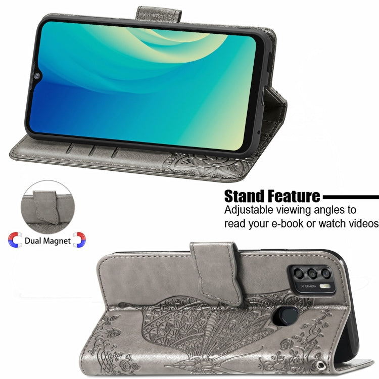 For ZTE Blade A7S 2020 Butterfly Love Flowers Embossed Horizontal Flip Leather Case with Holder & Card Slots & Wallet & Lanyard