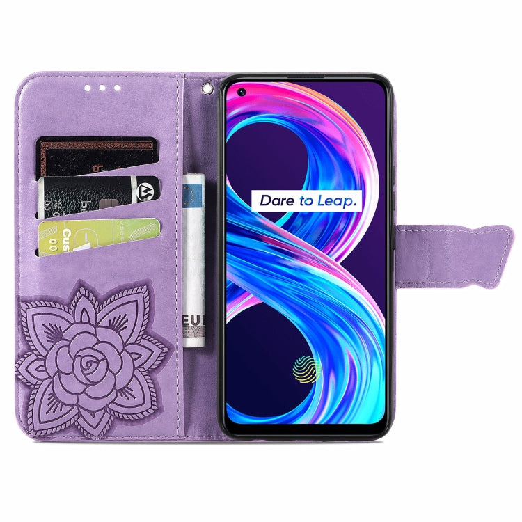 For OPPO Realme 8 / 8 Pro Butterfly Love Flowers Embossed Horizontal Flip Leather Case with Holder & Card Slots & Wallet & Lanyard