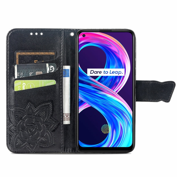 For Realme V13 5G/ 8 5G / Q3i 5G / Q3 5G Butterfly Love Flowers Embossed Horizontal Flip Leather Case with Holder & Card Slots & Wallet & Lanyard