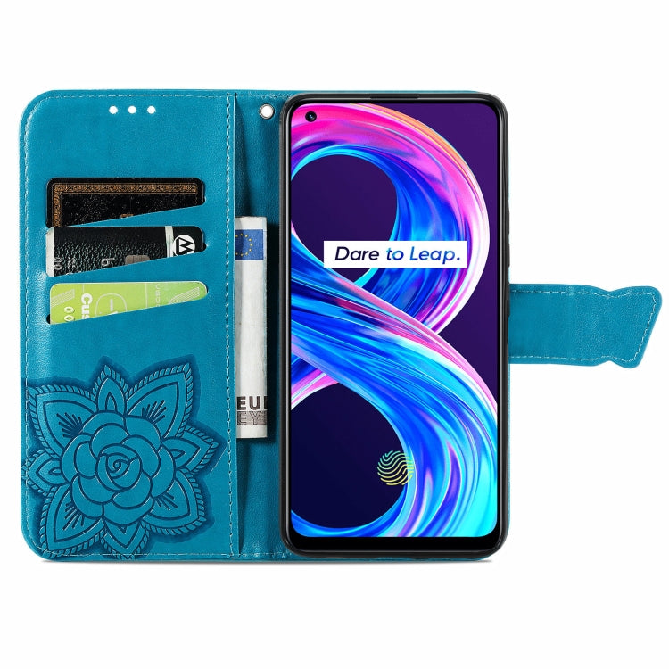 For Realme V13 5G/ 8 5G / Q3i 5G / Q3 5G Butterfly Love Flowers Embossed Horizontal Flip Leather Case with Holder & Card Slots & Wallet & Lanyard