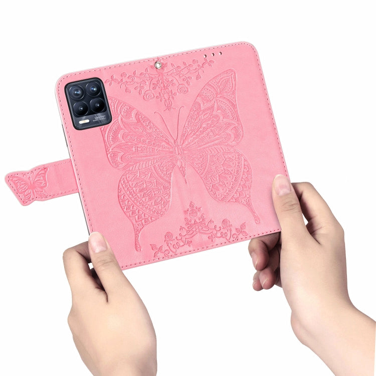 For Realme V13 5G/ 8 5G / Q3i 5G / Q3 5G Butterfly Love Flowers Embossed Horizontal Flip Leather Case with Holder & Card Slots & Wallet & Lanyard