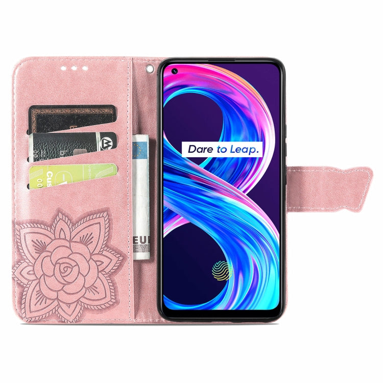 For Realme V13 5G/ 8 5G / Q3i 5G / Q3 5G Butterfly Love Flowers Embossed Horizontal Flip Leather Case with Holder & Card Slots & Wallet & Lanyard