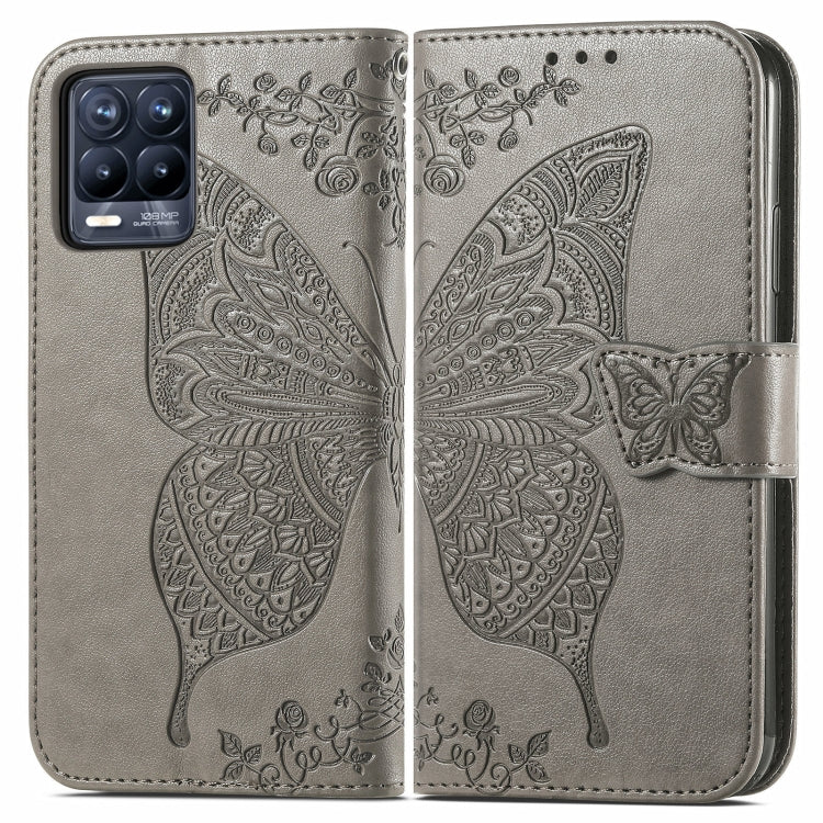 For Realme V13 5G/ 8 5G / Q3i 5G / Q3 5G Butterfly Love Flowers Embossed Horizontal Flip Leather Case with Holder & Card Slots & Wallet & Lanyard