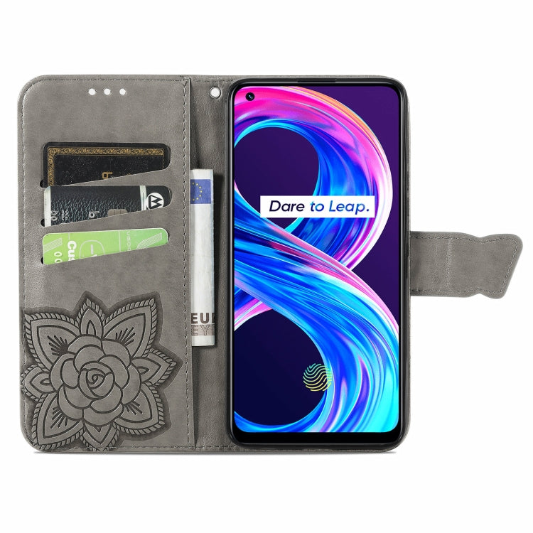 For Realme V13 5G/ 8 5G / Q3i 5G / Q3 5G Butterfly Love Flowers Embossed Horizontal Flip Leather Case with Holder & Card Slots & Wallet & Lanyard