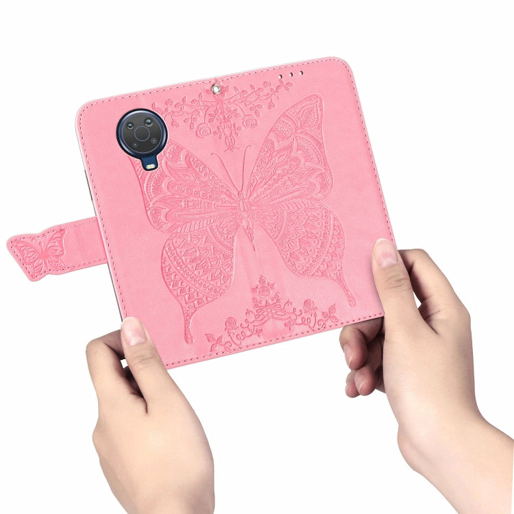 For Nokia 6.3 Butterfly Love Flower Embossed Horizontal Flip Leather Case with Bracket / Card Slot / Wallet / Lanyard