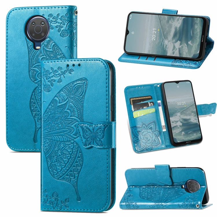 For Nokia 6.3 Butterfly Love Flower Embossed Horizontal Flip Leather Case with Bracket / Card Slot / Wallet / Lanyard