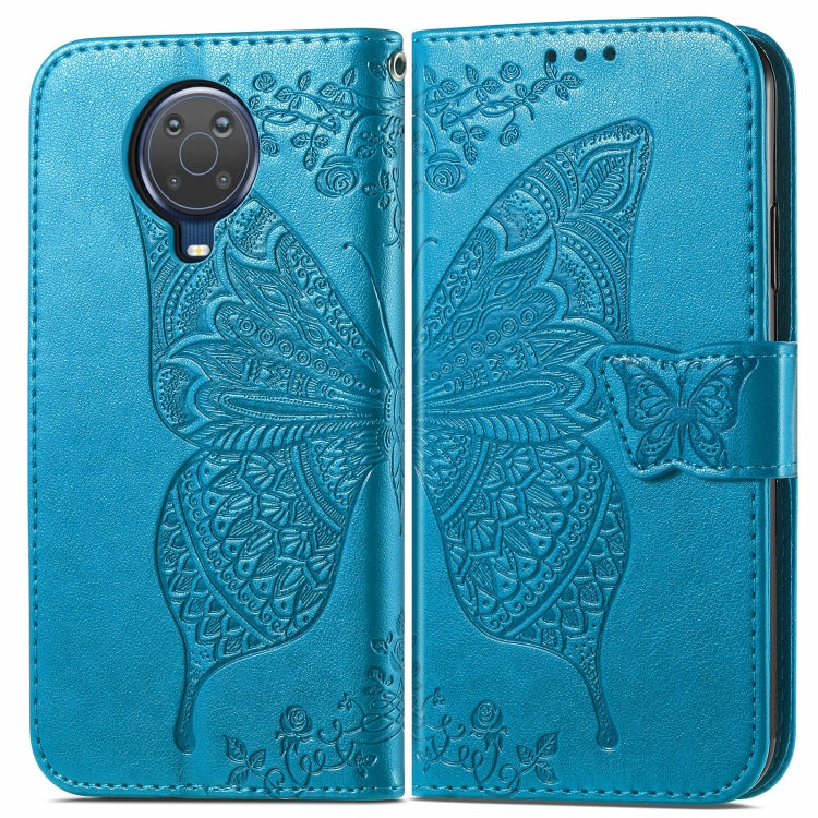 For Nokia 6.3 Butterfly Love Flower Embossed Horizontal Flip Leather Case with Bracket / Card Slot / Wallet / Lanyard