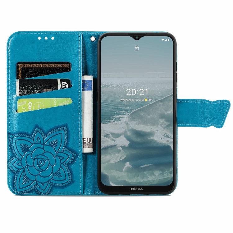 For Nokia 6.3 Butterfly Love Flower Embossed Horizontal Flip Leather Case with Bracket / Card Slot / Wallet / Lanyard