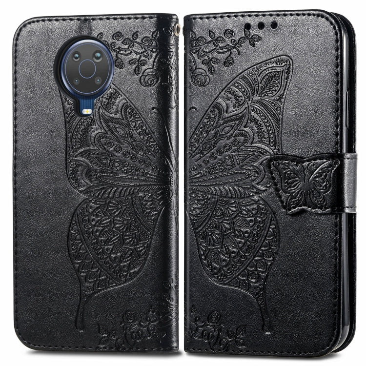 For Nokia 6.3 Butterfly Love Flower Embossed Horizontal Flip Leather Case with Bracket / Card Slot / Wallet / Lanyard