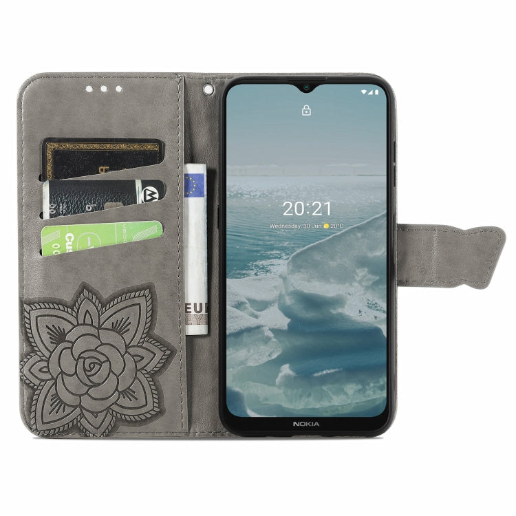 For Nokia 6.3 Butterfly Love Flower Embossed Horizontal Flip Leather Case with Bracket / Card Slot / Wallet / Lanyard