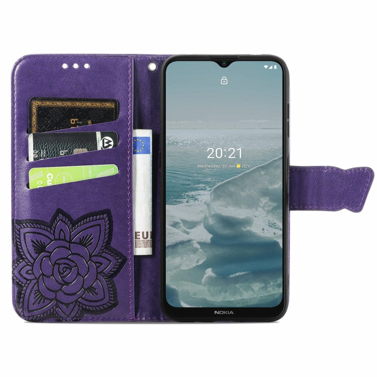 For Nokia 6.3 Butterfly Love Flower Embossed Horizontal Flip Leather Case with Bracket / Card Slot / Wallet / Lanyard