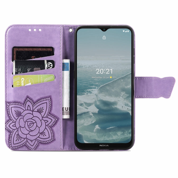 For Nokia 6.3 Butterfly Love Flower Embossed Horizontal Flip Leather Case with Bracket / Card Slot / Wallet / Lanyard