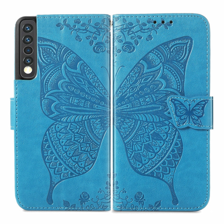 For LG Stylo 7 4G Butterfly Love Flower Embossed Horizontal Flip Leather Case with Bracket / Card Slot / Wallet / Lanyard