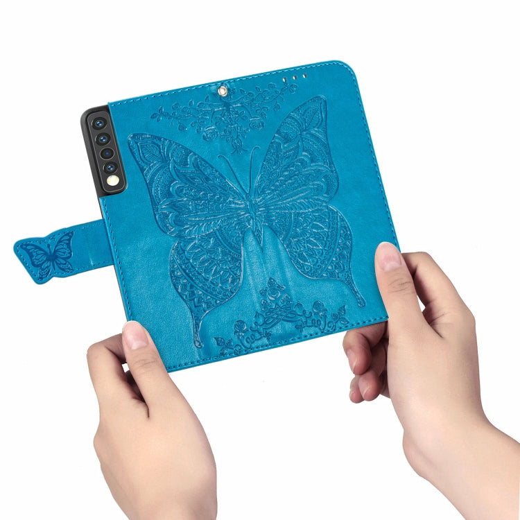 For LG Stylo 7 4G Butterfly Love Flower Embossed Horizontal Flip Leather Case with Bracket / Card Slot / Wallet / Lanyard