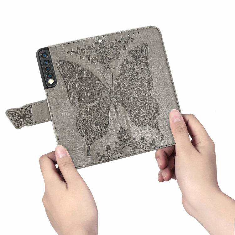 For LG Stylo 7 4G Butterfly Love Flower Embossed Horizontal Flip Leather Case with Bracket / Card Slot / Wallet / Lanyard