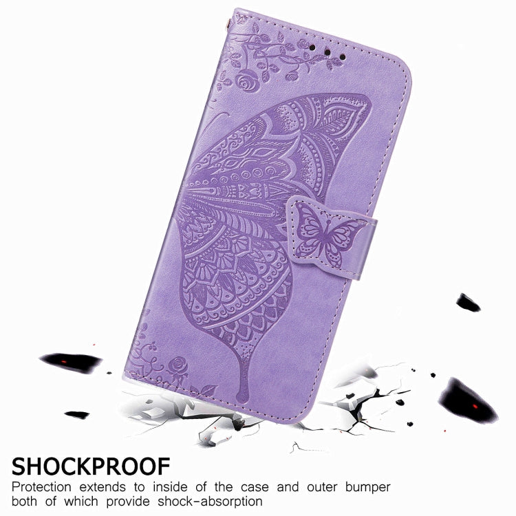 For LG Stylo 7 4G Butterfly Love Flower Embossed Horizontal Flip Leather Case with Bracket / Card Slot / Wallet / Lanyard