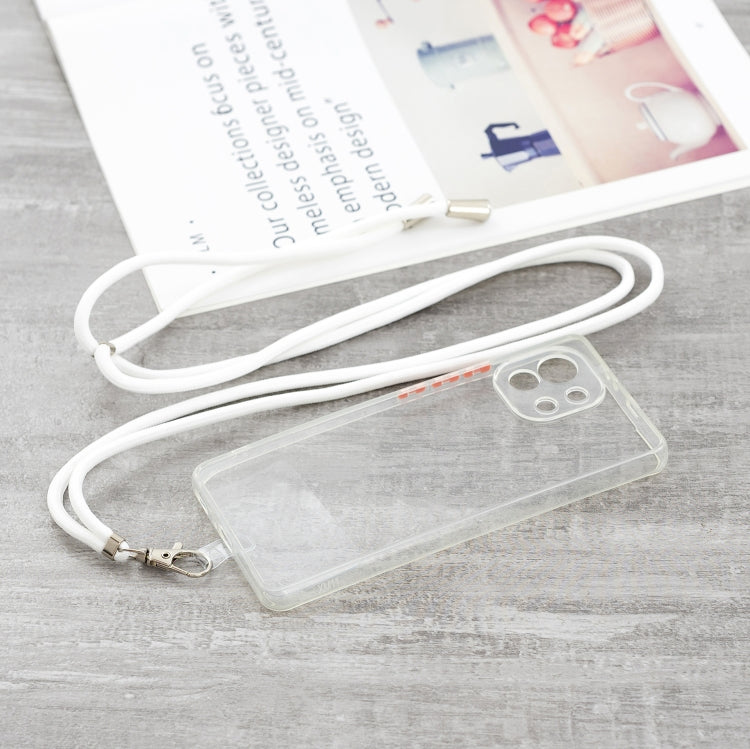 For Xiaomi Mi 11 Transparent PC+TPU Phone Case with Contrast Color Button & Neck Lanyard