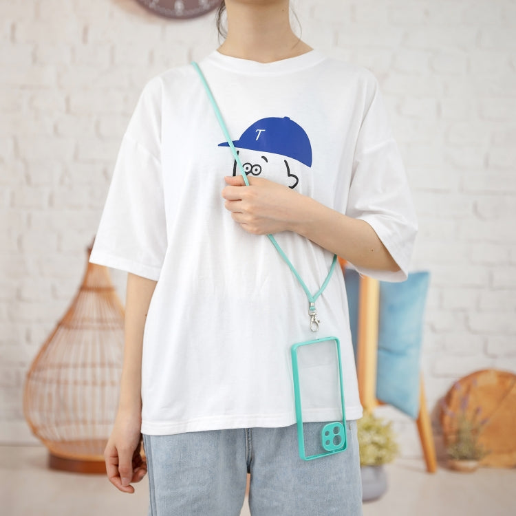 For Xiaomi Mi 11 Transparent PC+TPU Phone Case with Contrast Color Button & Neck Lanyard