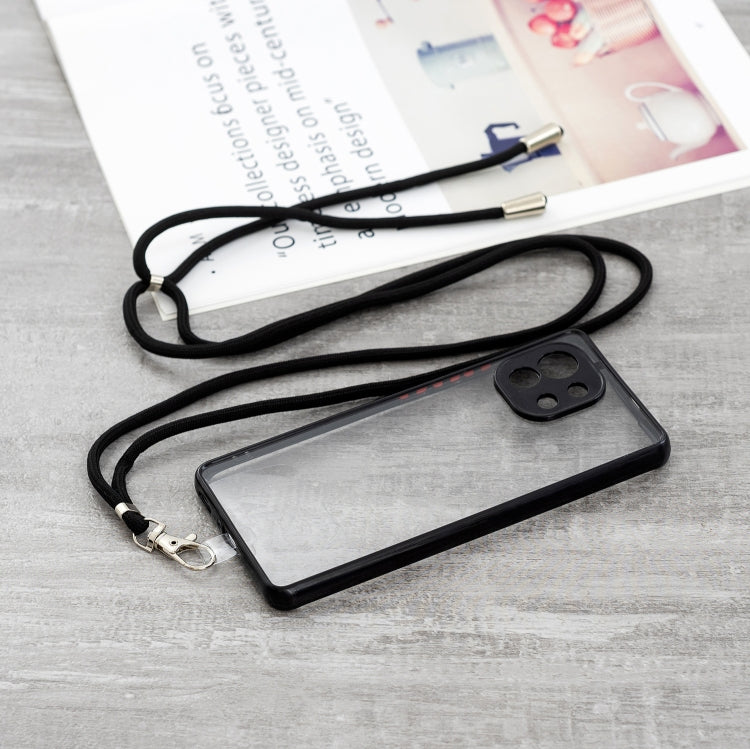 For Xiaomi Mi 11 Transparent PC+TPU Phone Case with Contrast Color Button & Neck Lanyard