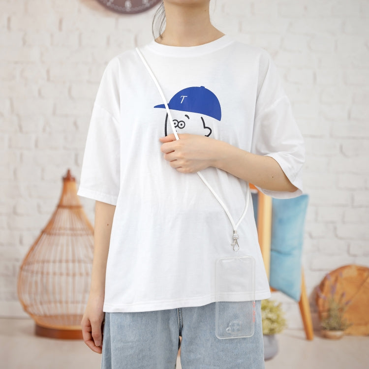 For Xiaomi Redmi Note 9 / Redmi 10X 4G Transparent PC+TPU Phone Case with Contrast Color Button & Neck Lanyard