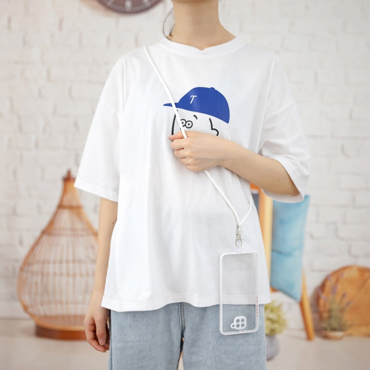 For Xiaomi Redmi Note 9 / Redmi 10X 4G Transparent PC+TPU Phone Case with Contrast Color Button & Neck Lanyard