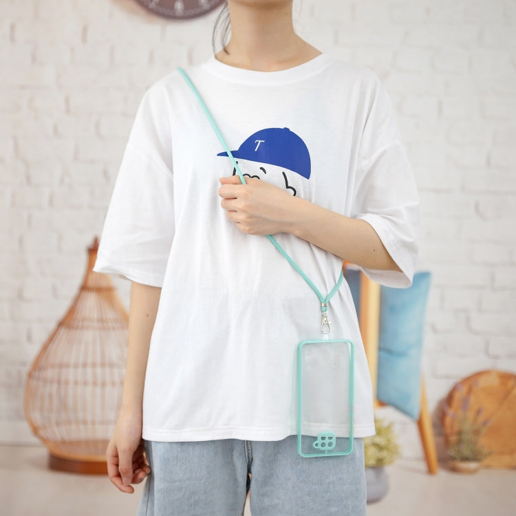 For Xiaomi Redmi Note 9 / Redmi 10X 4G Transparent PC+TPU Phone Case with Contrast Color Button & Neck Lanyard