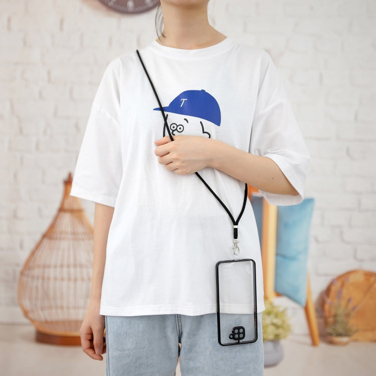 For Xiaomi Redmi Note 9 / Redmi 10X 4G Transparent PC+TPU Phone Case with Contrast Color Button & Neck Lanyard