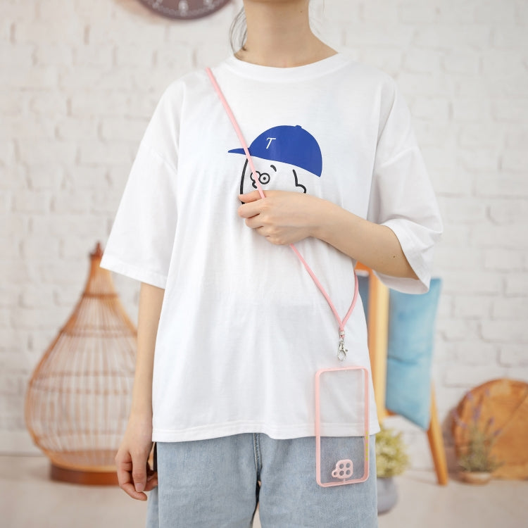 For Xiaomi Redmi Note 9 / Redmi 10X 4G Transparent PC+TPU Phone Case with Contrast Color Button & Neck Lanyard