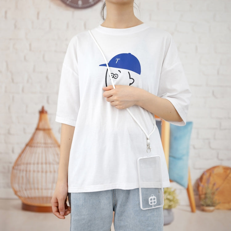 For Redmi Note 9 Pro/ Note 9S / Note 9 Pro Max Transparent PC+TPU Phone Case with Contrast Color Button & Neck Lanyard