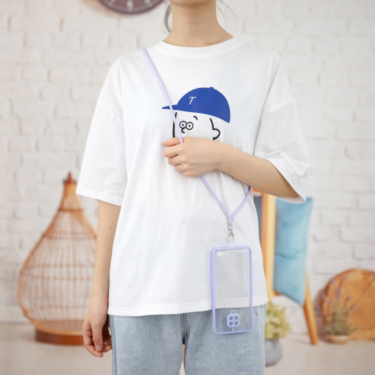 For Redmi Note 9 Pro/ Note 9S / Note 9 Pro Max Transparent PC+TPU Phone Case with Contrast Color Button & Neck Lanyard