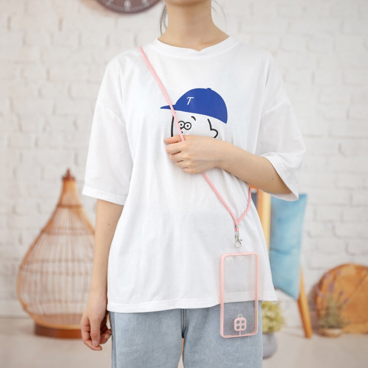 For Redmi Note 9 Pro/ Note 9S / Note 9 Pro Max Transparent PC+TPU Phone Case with Contrast Color Button & Neck Lanyard