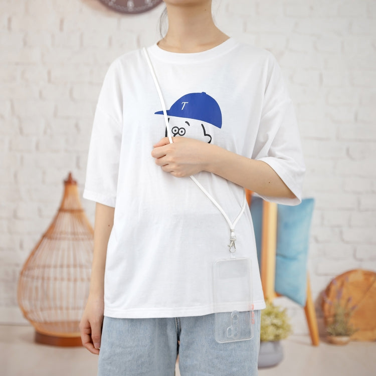 For Xiaomi Redmi Note 8 Pro Transparent PC+TPU Phone Case with Contrast Color Button & Neck Lanyard