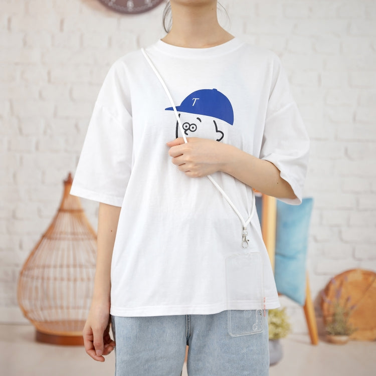 For Xiaomi Redmi Note 8 Transparent PC+TPU Phone Case with Contrast Color Button & Neck Lanyard