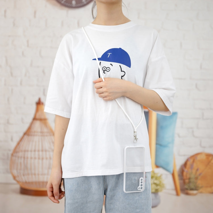 For Xiaomi Redmi Note 8 Transparent PC+TPU Phone Case with Contrast Color Button & Neck Lanyard