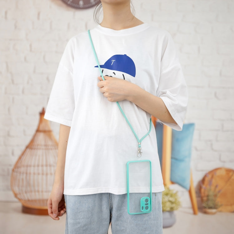 For Xiaomi Redmi K40 / K40 Pro Transparent PC+TPU Phone Case with Contrast Color Button & Neck Lanyard