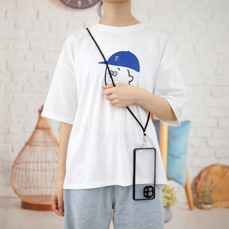 For Xiaomi Redmi K40 / K40 Pro Transparent PC+TPU Phone Case with Contrast Color Button & Neck Lanyard