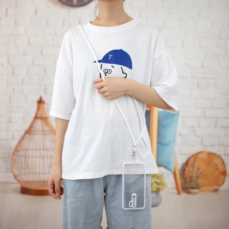 For Xiaomi Redmi 9 / Redmi 9 Prime/Poco M2 Transparent PC+TPU Phone Case with Contrast Color Button & Neck Lanyard