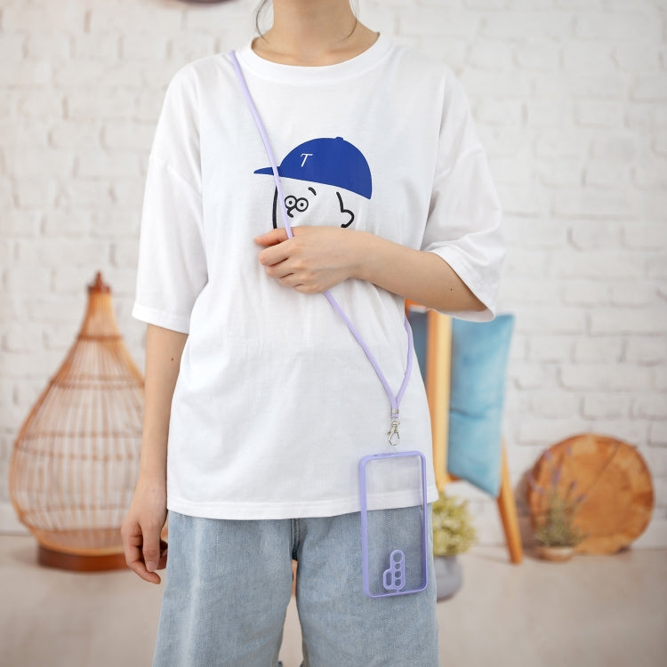 For Xiaomi Redmi 9 / Redmi 9 Prime/Poco M2 Transparent PC+TPU Phone Case with Contrast Color Button & Neck Lanyard