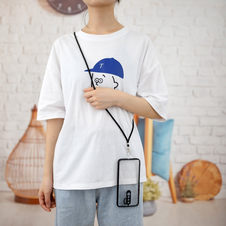 For Xiaomi Redmi 9 / Redmi 9 Prime/Poco M2 Transparent PC+TPU Phone Case with Contrast Color Button & Neck Lanyard