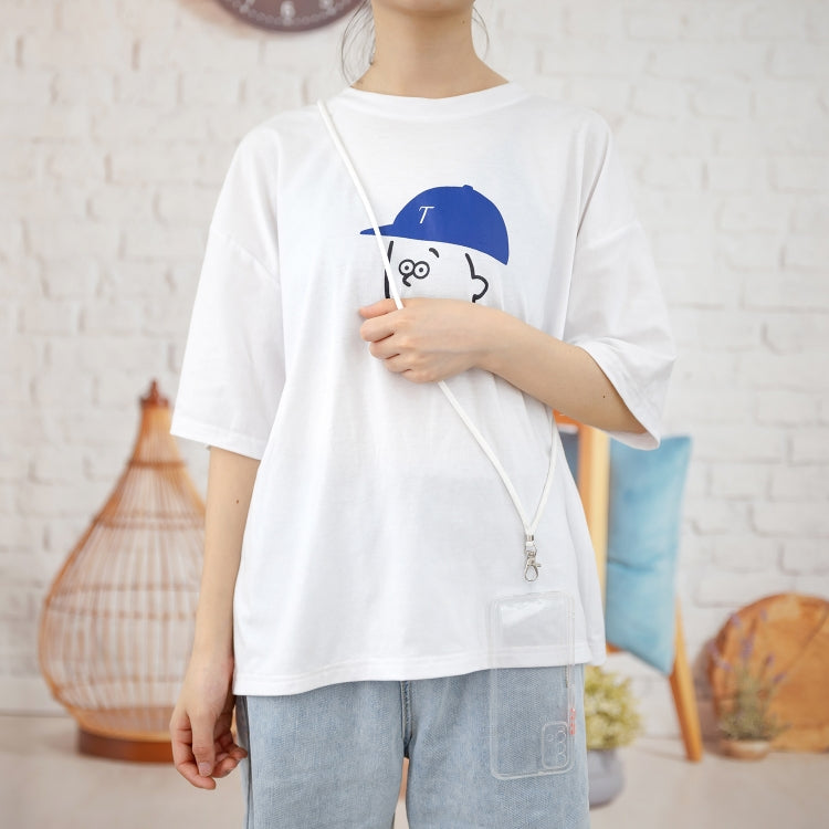 For Xiaomi Redmi 9T Transparent PC+TPU Phone Case with Contrast Color Button & Neck Lanyard