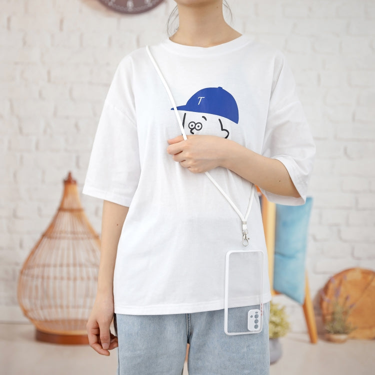 For Xiaomi Redmi 9T Transparent PC+TPU Phone Case with Contrast Color Button & Neck Lanyard