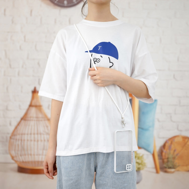 For Xiaomi Redmi 9C Transparent PC+TPU Phone Case with Contrast Color Button & Neck Lanyard