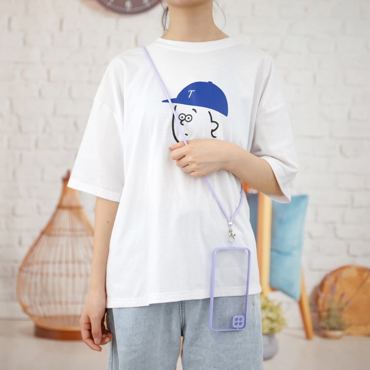 For Xiaomi Redmi 9C Transparent PC+TPU Phone Case with Contrast Color Button & Neck Lanyard