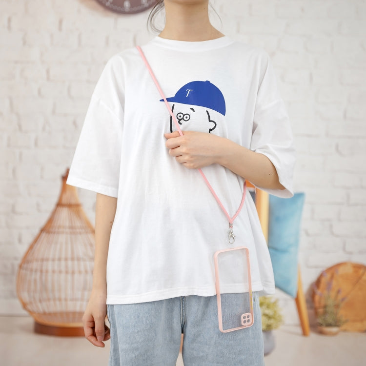 For Xiaomi Redmi 9C Transparent PC+TPU Phone Case with Contrast Color Button & Neck Lanyard