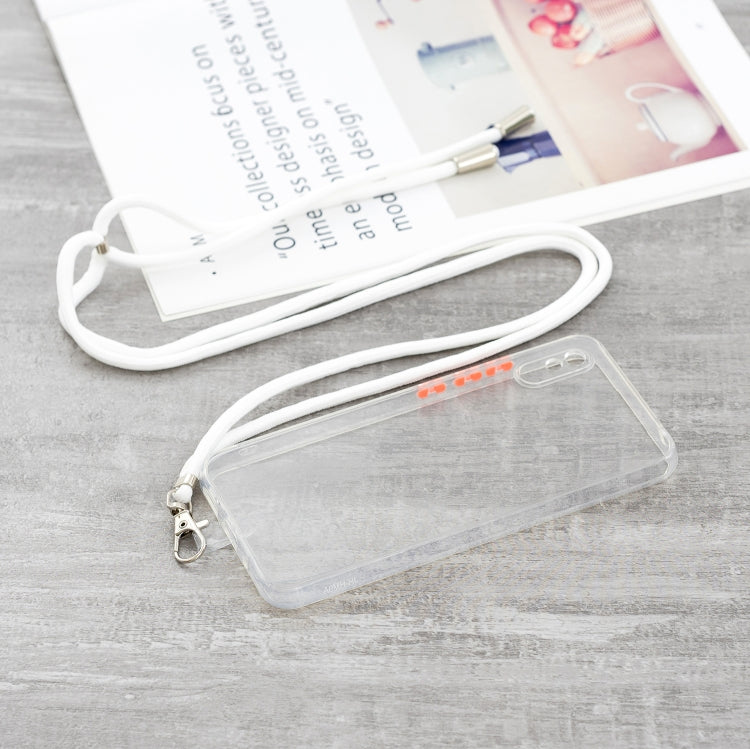 For Xiaomi Redmi 9A/9i Transparent PC+TPU Phone Case with Contrast Color Button & Neck Lanyard