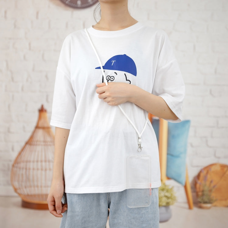 For Xiaomi Redmi 9A/9i Transparent PC+TPU Phone Case with Contrast Color Button & Neck Lanyard