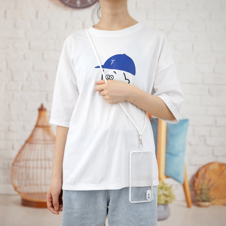 For Xiaomi Redmi 9A/9i Transparent PC+TPU Phone Case with Contrast Color Button & Neck Lanyard